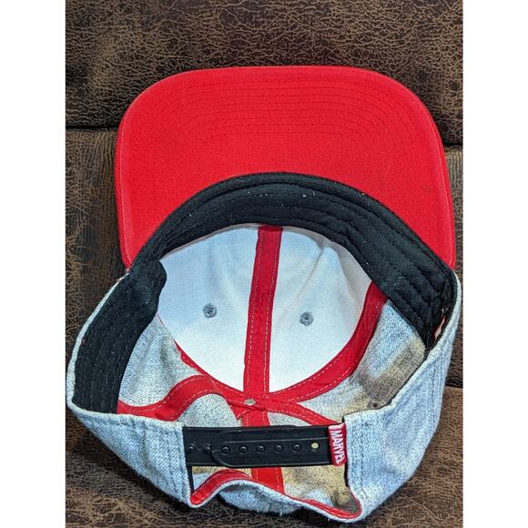 Deadpool Marvel Wool Hat Adjustable Snapback Wide Brim Cap OSFM Gray Red Men - Picture 5 of 6